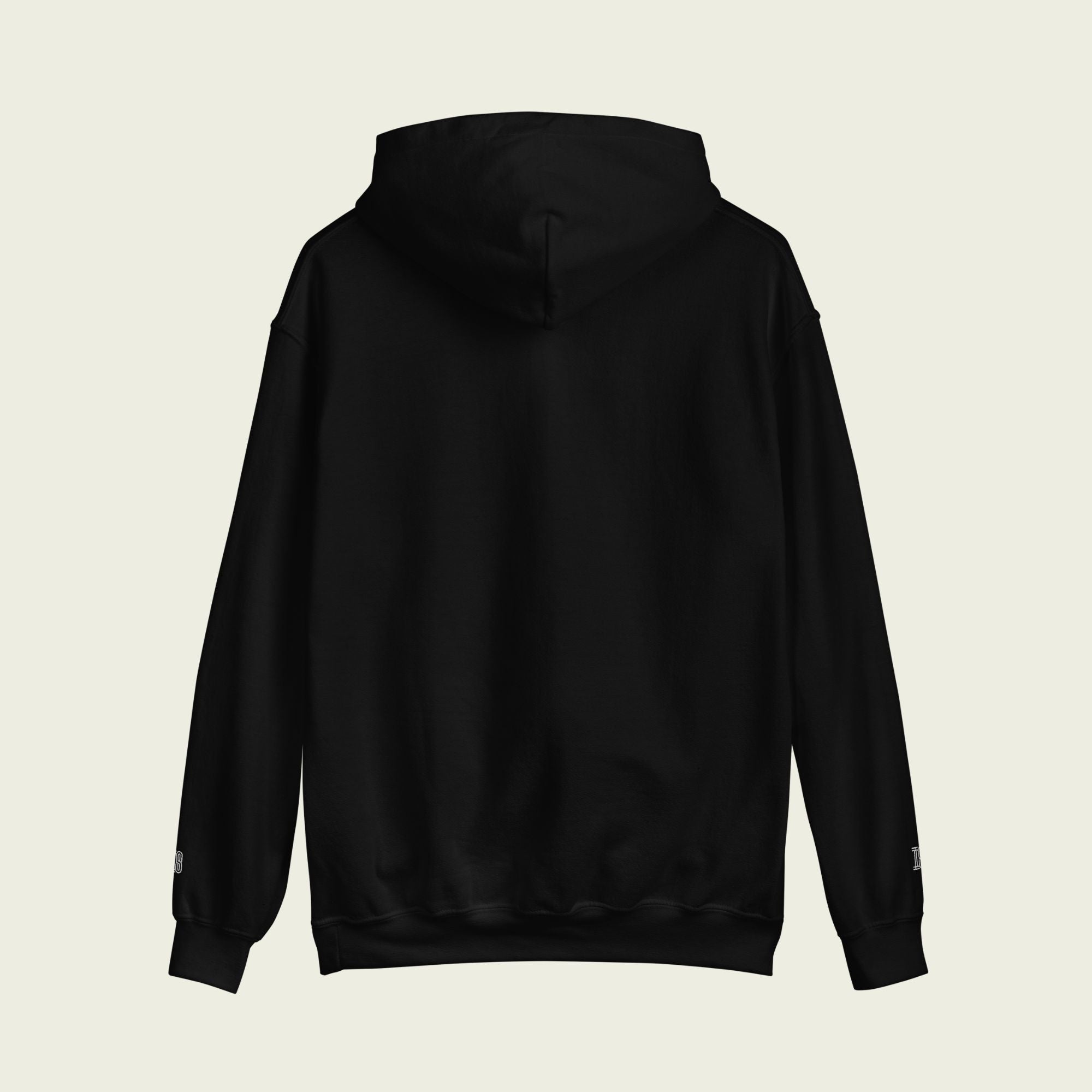 A black heavy blend hoodie with the text Papaya Rules in orange on the front in the center.
