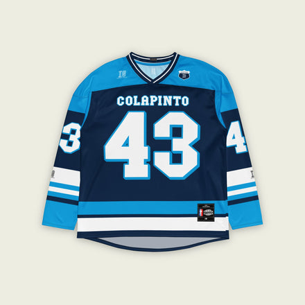 A navy blue hockey jersey with Franco Colapinto's Williams F1 Racing number 42 in white on the front and back.