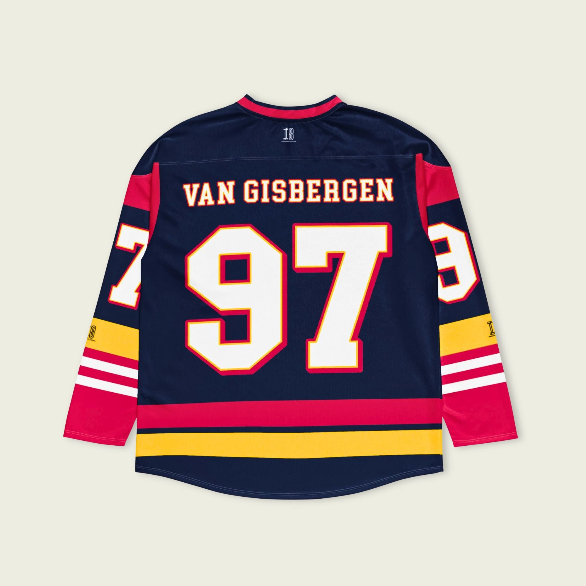 Hockey jersey with 'Van Gisbergen' and number '97' on a beige background