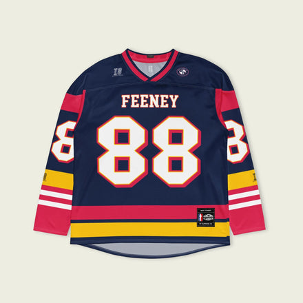 Hockey jersey with 'Feeney' and number '88' on a beige background