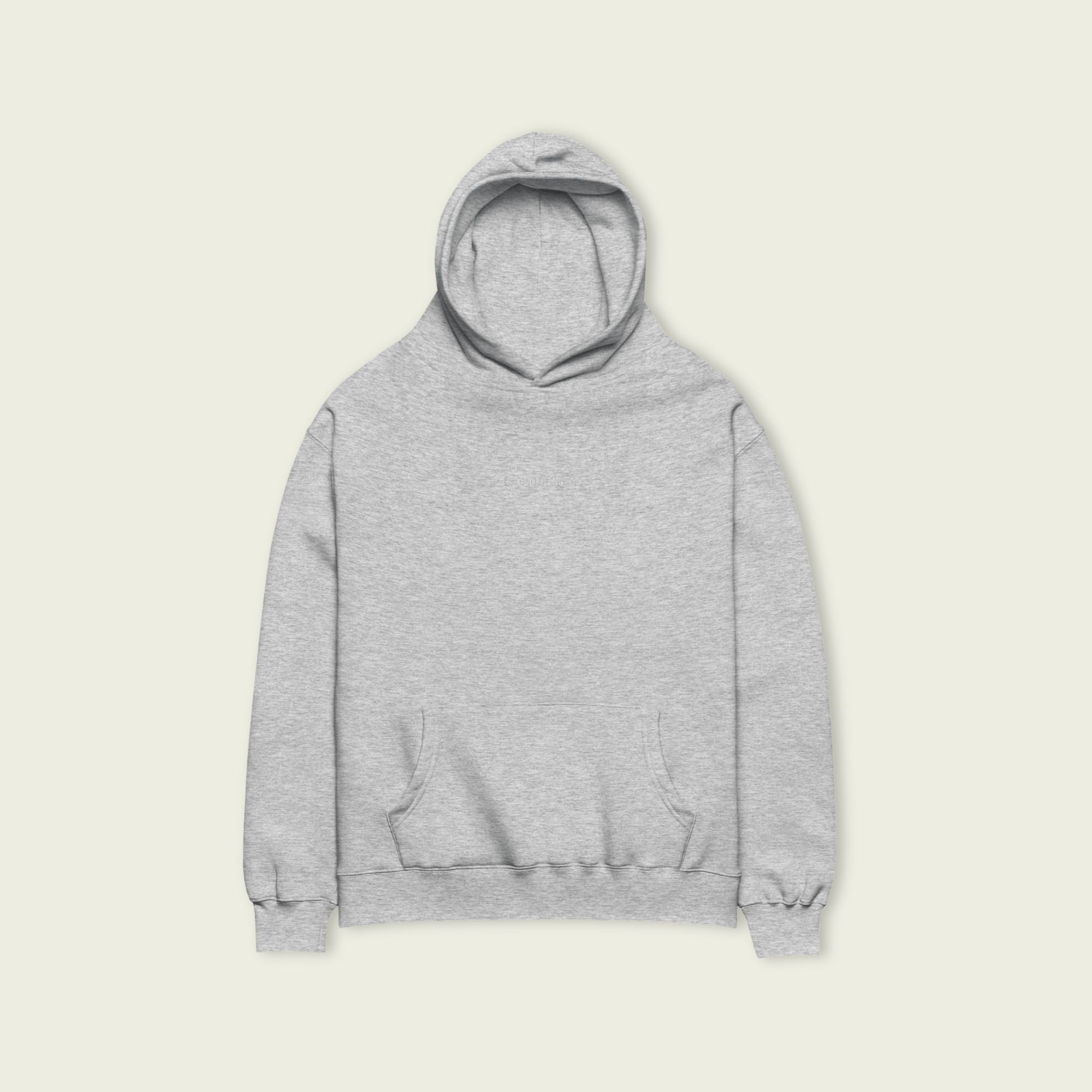 Gray hoodie on a light beige background