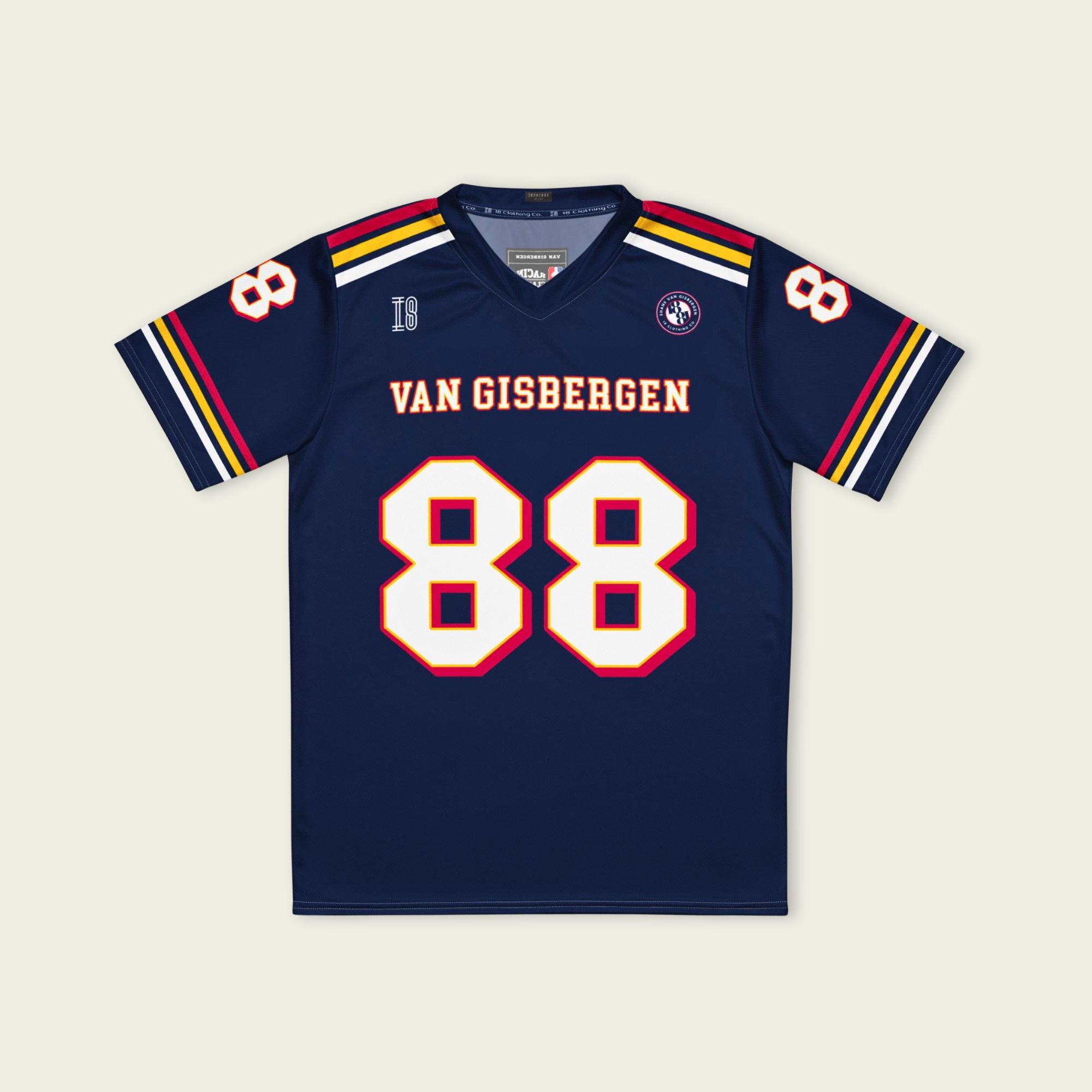 Navy blue sports jersey with 'Van Gisbergen' and number '88' on a beige background