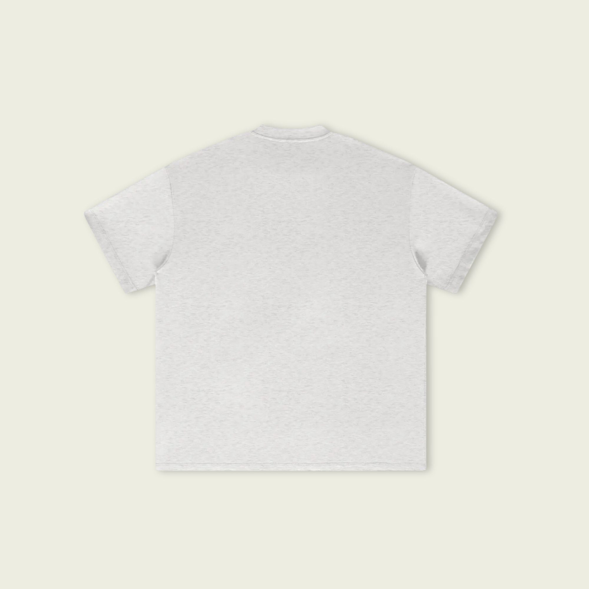 White t-shirt on a light beige background