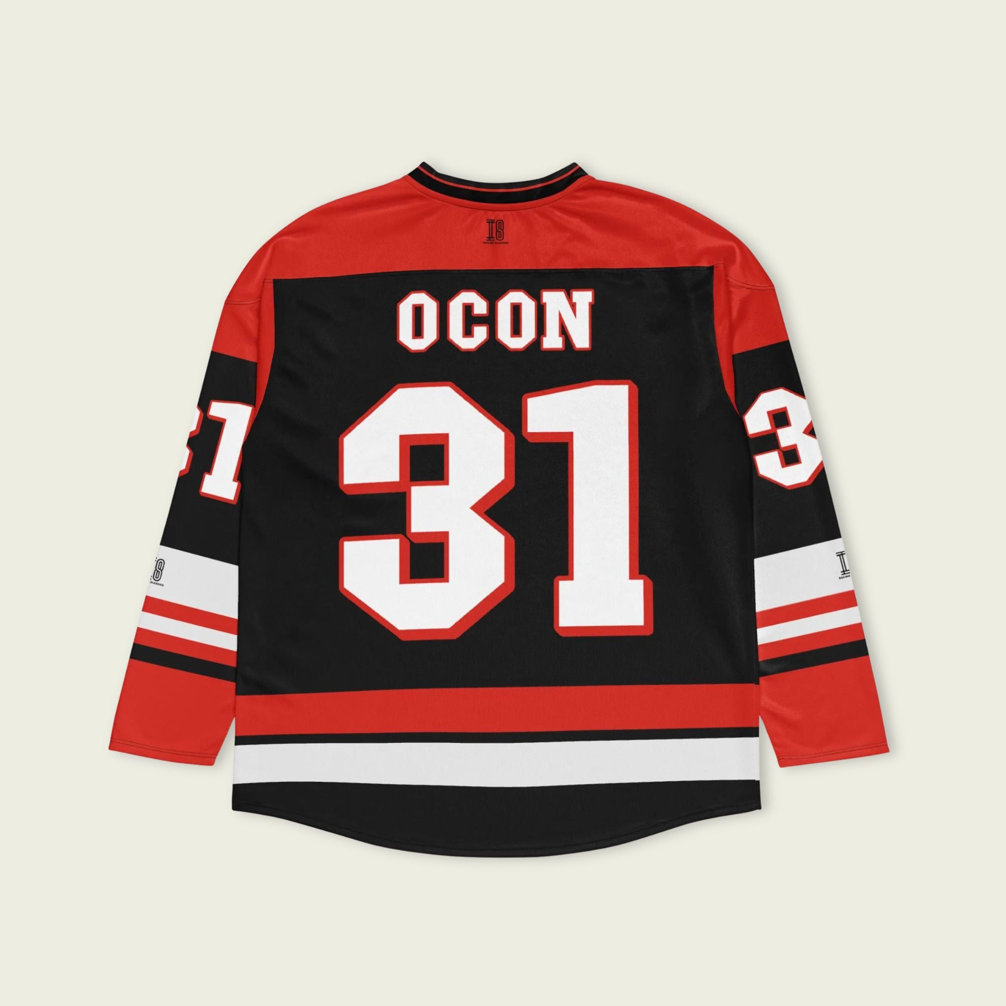 Hockey jersey with 'OCON' and number '31' on a beige background